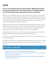 Repetitive transkranielle magnetstimulation (rtms), neuronavigiert. Durch Die Anwendung Der Transkraniellen Magnetstimulation