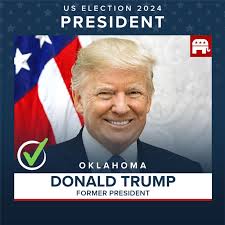 AP reports Donald Trump has won Oklahoma. https://bit.ly/4feq2tE