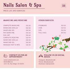 Nails Salon Spa Price List Banner In 2021 Nail Salon And Spa Nail Salon Spa Manicure