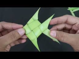 Easy Simple Coconut Palm Leaf Fish Making Youtube Leaf Crafts Coconut Leaves Flax Weaving