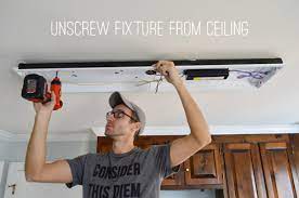 Done with the help of bob from www.greewoodconstruc. How To Replace Fluorescent Lighting With A Pendant Fixture Young House Love