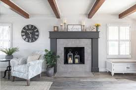 Vintage fireplace in a modern farmhouse living room. A Modern Farmhouse Living Room Renovation Stikwood Blog