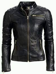 Women Black Handmade Padded Real Leather Jacket With Gold Zippers Real Leather Jacket Leather Jackets Women Leather Jacket Black