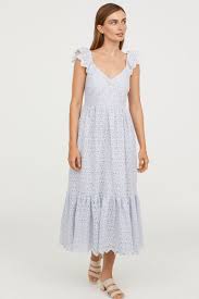 Embroidered Dress Light Blue Women H M Us Embroidered Dress White Embroidered Dress Dresses