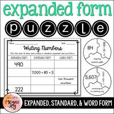 Expanded Form Standard Form Word Form Puzzle Worksheetswith This Puzzle Students Will Match Pieces Showing The Sta Word Form Standard Form Expanded Form