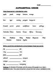 Children learn alphabetical order in this fun educational activity. Alphabetical Order Worksheet Alphabetical Order Worksheets Alphabetical Order Abc Order