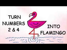 How To Draw A Flamingo From Numbers 2 4 Youtube Flamingo Art How To Draw Flamingo Flamingo Painting