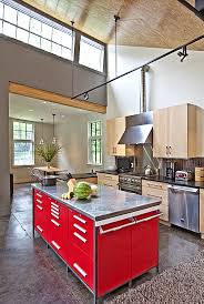 Love That They Used A Tool Chest For The Island Kitchen Design Stainless Steel Kitchen Island Kitchen Colors