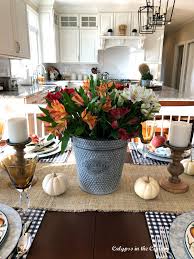 Salem table centerpiece & wood wall art, centerpieces for dining table, coffee table centerpiece, kitchen table centerpiece, geometric there are 114102 kitchen table centerpiece for sale on etsy, and they cost 60,67 $ on average. Casual Thanksgiving Table Setting In The Kitchen Calypso In The Country