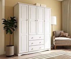 Shelves and two 47 in. Amazon Com 100 Solid Wood Family Wardrobe Armoire Closet 5961 By Palace Imports White 60 W X 72 H X 21 D 3 Clothing Rods Included No Shelves Included Optional Shelves Sold Separately Kitchen