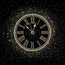 Maybe you would like to learn more about one of these? New Year Gold Clock Isolated On Black Stock Vector Colourbox