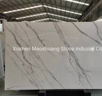 Calacatta White Crystallized Glass Stone Polished Slabs
