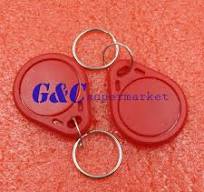 5PCS Red RFID Sensor Proximity Card IC Key Tags Keyfobs Keychain 13.56MHz