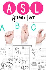 asl alphabet pack teaching children sign language for