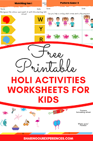 Classroom games and activities are fun, but they shouldn't become a distraction from what's important. Free Printables Holi Crafts And Activities For Kids Pdf Preschool Activities Toddler Activities For Kids Summer Activities For Kids