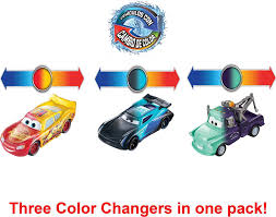 When dunked back into the water tank, he reverts back to his normal colors. Disney Pixar Cars Color Changers Lightning Mcqueen Mater Jackson Storm 3 Pack Gift For Kids Age 3 Years And Older Amazon Sg Toys