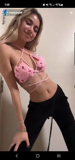 Madz showing off her homemade bikini top