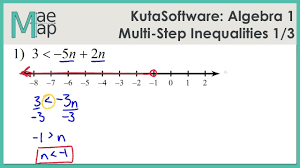To solve for a variable, use inverse operations to undo the operations in the inequality. Kutasoftware Algebra 1 Multi Step Inequalities Part 1 Youtube
