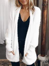 White Loose Fit Long Sleeve Casual Cardigan White Sweater Outfit Sweater Cardigan Outfit Casual Cardigans
