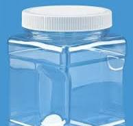 Pride of India Clear PET Plastic Scratch Resistant Food Storage Jar (6  Count)