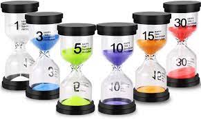 Allows you to countdown time from 1 hour 10 min to zero. Amazon Com Emdmak Sand Timer Colorful Hourglass Sandglass Timer 1 Min 3 Mins 5 Mins 10 Mins 15 Mins 30 Mins Sand Clock Timer For Games Classroom Home Office Pack Of 6 Kitchen Dining