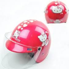 Hello Kitty Kid Motorcycle 3 4 Helmet Open Face For Bike Cruiser Chopper Moped Scooter Heart Glitter Pink Heart Glitter Hotpink Sanrio