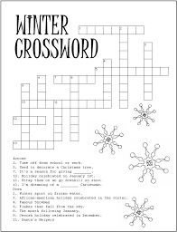 Use your powers of reasoning to determine how much it snowed in each of these five cities. Printable Winter Crossword Winter Words Crossword Puzzles For Kids