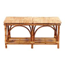 Bed Bench With Shelf Woven Rush Seat Frame Color Tortoise Seating Rattan Bed Bed Bench Bench