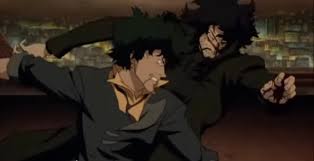 From the entertainment perspective this scene is awesome. Spike Spiegel Versus Vincent Volaju The Best Animated Fight Scene Ever Trope And Dagger