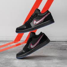 Buy Online Nike Air Jordan 1 Low Se In Black Black Red Orbit Asphaltgold