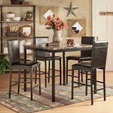 5 Piece Counter Height Table Set 4 Dining Bar Chairs Black Metal Kitchen Kit Counter Height Dining Sets Counter Height Table Sets Dining Room Table Marble