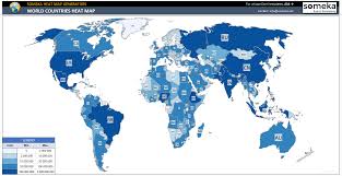 World Countries Geographic Heat Map Generator