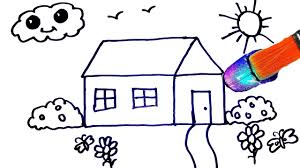 How to draw house with garden for kids. How To Draw House With Garden Youtube
