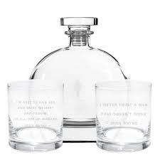 This unusual whiskey glass is an excellent addition to any home bar. Official John Wayne Decanter Whiskey Glass Set John Wayne Brand Shop