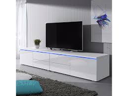 Móveis, electrodomésticos, decoração e cozinhas. Meuble Tv 200 Cm Luvitca Dualle Blanc Mat Blanc Brillant Avec Led Selsey France Vente De Meuble Tv Conforama