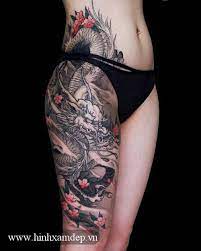 Hình xăm đẹp, mẫu hình xăm đẹp, tattoo full arm design, hình xăm kín tay, hinh xam kín tay dep, hinh xam full o tay, hinh xam kin o chan, hinh xam kin o lung, hinh xam kin o nguc, hinh xam kin o dui, hình xăm full ở tay, hình xăm full ở chân, hình xăm ful Hinh Xam Rong O Dui Leg Tattoos Women Hip Tattoos Women Japanese Tattoo Designs