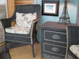 Wicker Furniture Painted With Chalk Paint By Annie Sloan Graphite And Coco No Wax Painting Wicker Furniture Wicker Furniture Wicker Bedroom Furniture