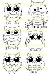 Owls Boyali Kayalar Desenler Owl