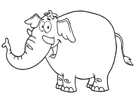 Disegno Di Felice Elefante Dei Cartoni Da Colorare Disegni Da