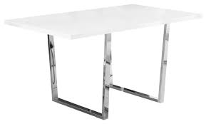 With room for up to six people, this rectangular dining table boasts subtle angles and clean lines. Dining Table With Chrome Metal Base Contemporary Dining Tables By Monarch Specialties Houzz