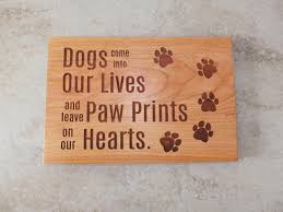 You'll love the curation of coffee themed kitchen decor. Dogs Come Into Our Lives Wood Cutting Board Engraved On Cherry White Oak Maple And Walnut Wood Dog Themed Gift Pet Kitchen Decor