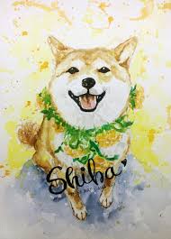 jessiebirdhk難得休閒星期日 jessiebird illustation watercolor shiba shibainu sunday relax hot sunshine 水彩 插畫 柴犬 柴 dog art animal art animal drawings