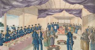 Japanese Scroll Second Half Of The 19th Century This 20 Foot Scroll Contains Thirteen Watercolors Illustrating The Visit Of Commodor History Paper Art Japan