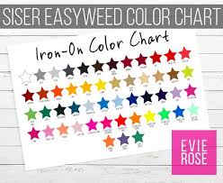 Siser Easyweed Color Chart Graphic For Your Etsy Shop Star Shaped Color Chart Resource For Tshirt Sellers