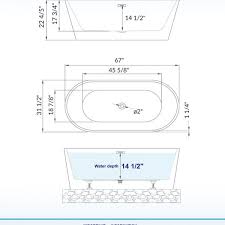 60 x 30 and 60 x 32. á… Woodbridge 67 Acrylic Freestanding Bathtub Contemporary Soaking Tub With Brushed Nickel Overflow And Drain White Tub B0013 B N Drain O Woodbridge