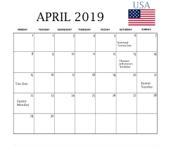 April 2019 Usa Holidays Calendar April April2019 April2019calendar 2019holidays Holiday Calendar Us Holiday Calendar Calendar Uk