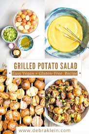 Grilled Potato Salad Recipe Debra Klein Easy Plant Based Recipes Recipe Grilled Potatoes Grilled Potato Salad Plant Based Recipes Easy