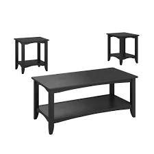 Ashley furniture makes it easy to find the best furniture to create your ideal living room, dining room, or master bedroom. Corliving 3pc Two Tiered Coffee Table And End Tables Set Black The Home Depot Canada