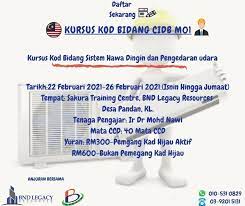Tingkat 10 menara maa 88000 kinabalu malaysia. Kursus Kod Bidang Cidb Tahun 2021 Kursus Mata Ccd Cidb Facebook