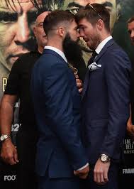 Jono Carroll and Declan Geraghty pulled apart as heads clash during press  conference ahead of heated rematch